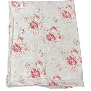 Pottery Barn Twin Size Duvet Linen & Cotton Floral Shabby Chic Cottagecore Roses
